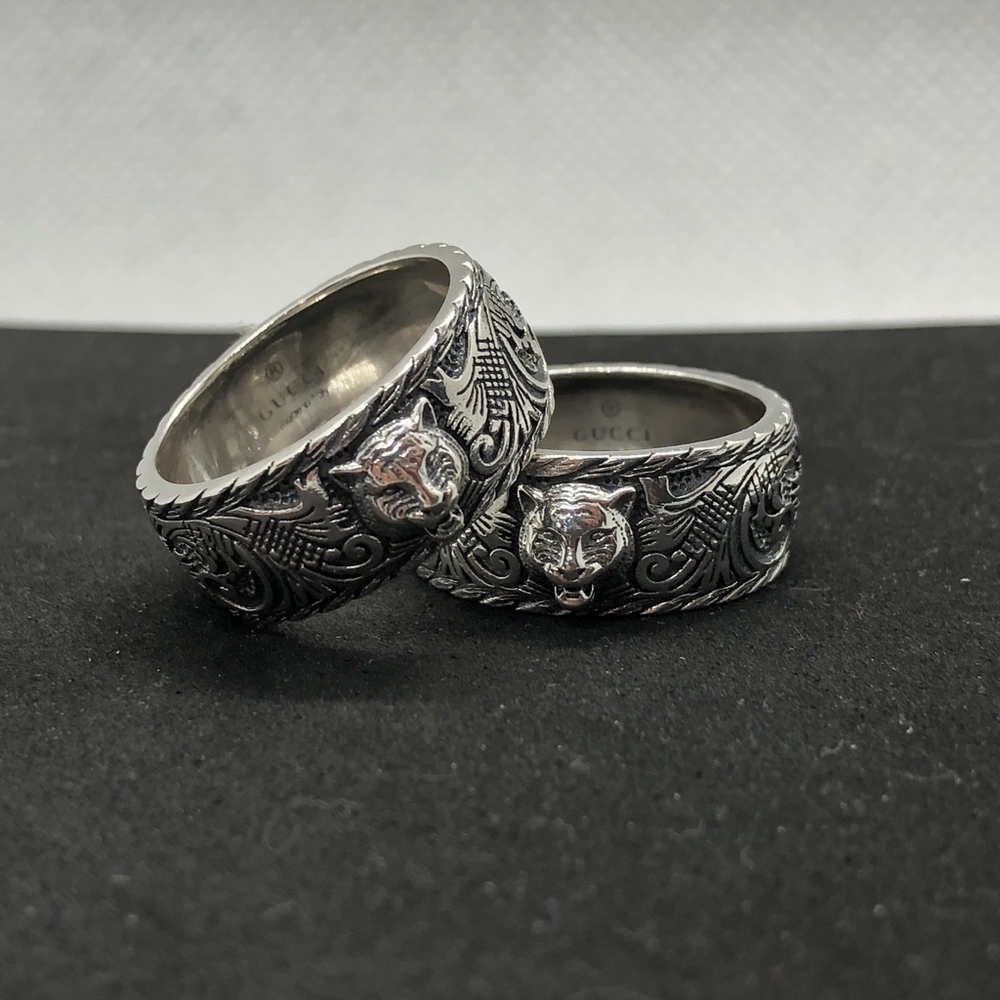 Gucci Feline Rings, stainless steel, size 7